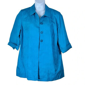 Chico’s Teal 3/4 sleeve Jacket Size 3